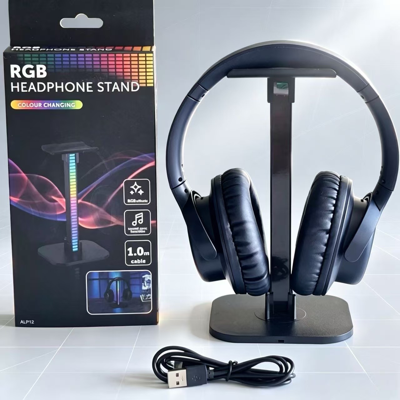 USB 게이밍 헤드폰 스탠드 RGB 리듬 라이트 탈착식 - Headphone Stand Desk 리뷰 및 가격